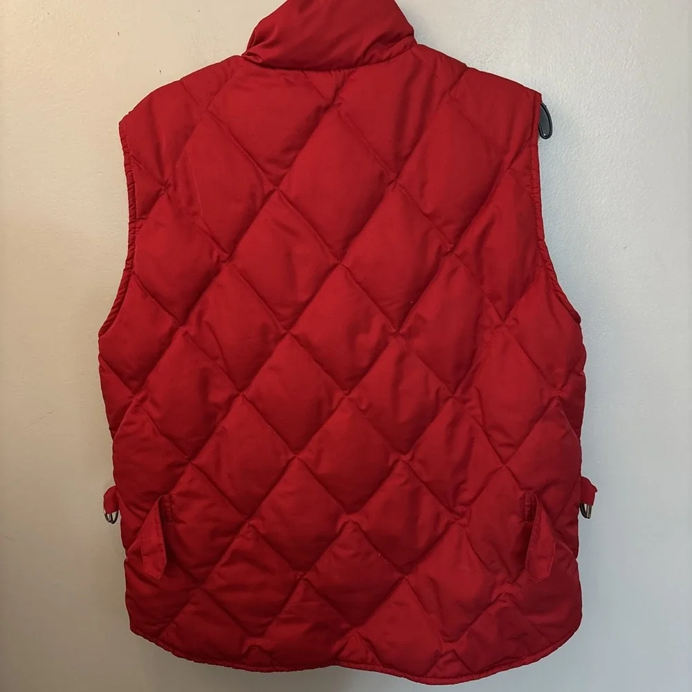 Vintage Eddie Bauer Vest‎ Women's Size S/P Red Puffer Goose Down Full Zip